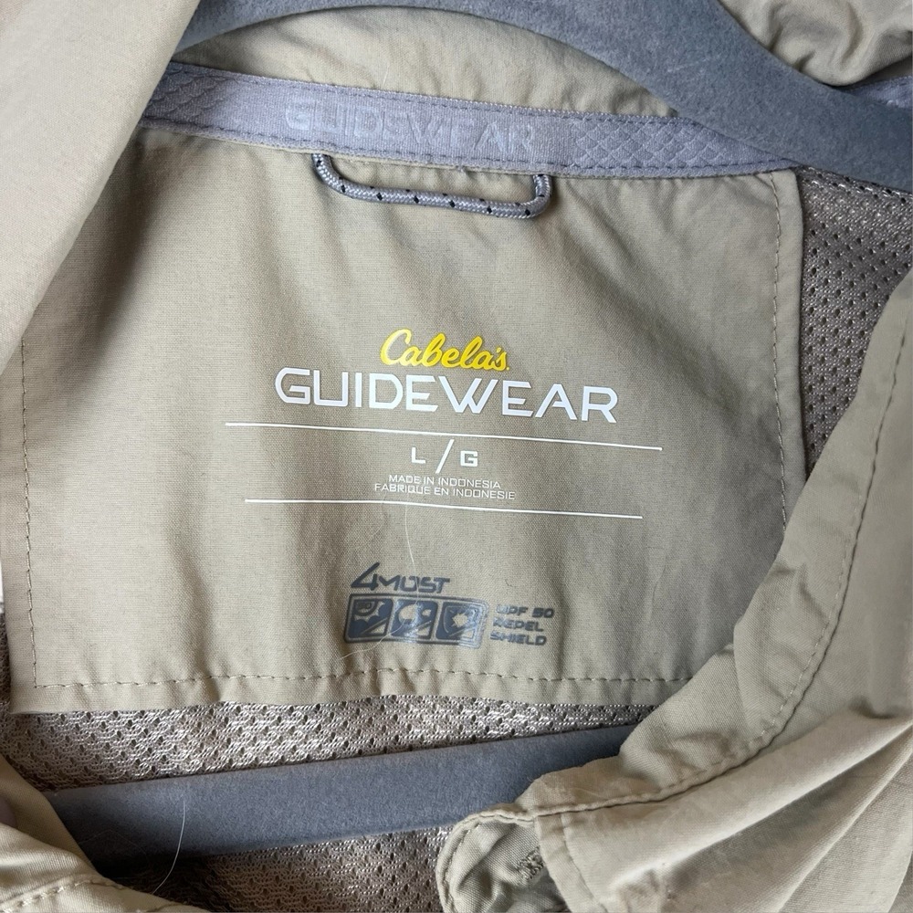 Cabelas Guidewear Shirt Mens L Nylon Fishing Outdoor Vented Zip Pockets Hiking - Picture 3 of 6